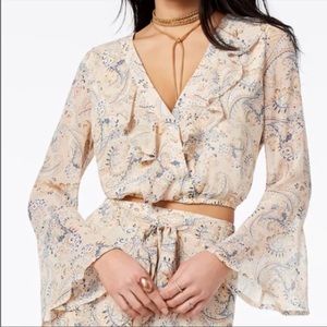 American Rag Paisley Printed Crop Top Small